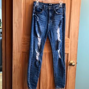 Wax Ripped skinny jeans